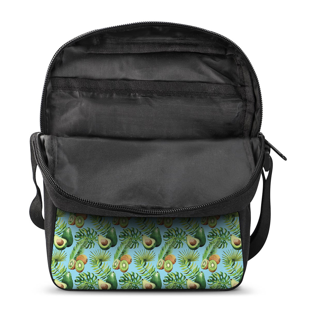 Watercolor Kiwi And Avocado Print Rectangular Crossbody Bag