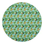 Watercolor Kiwi And Avocado Print Round Blanket