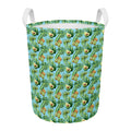 Watercolor Kiwi And Avocado Print Round Laundry Basket
