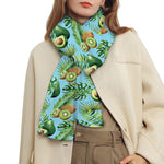 Watercolor Kiwi And Avocado Print Scarf