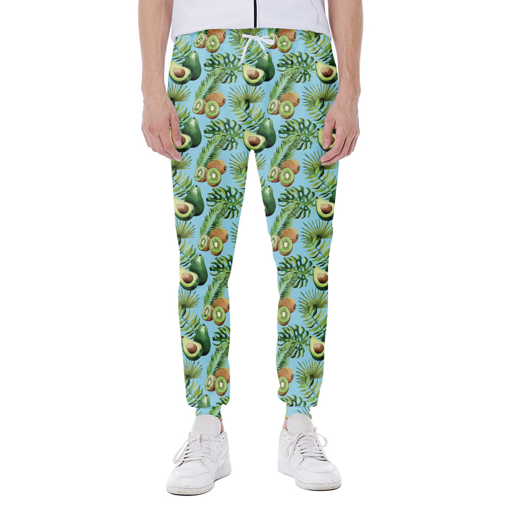 Watercolor Kiwi And Avocado Print Scuba Joggers