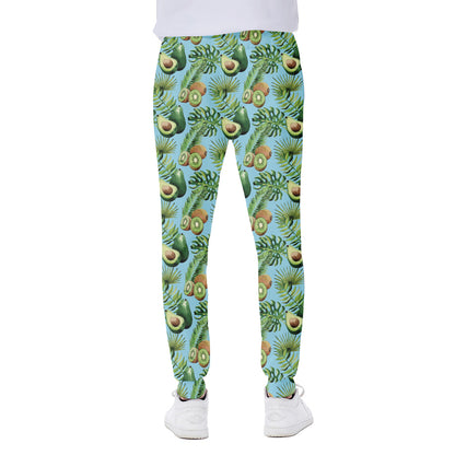 Watercolor Kiwi And Avocado Print Scuba Joggers
