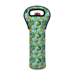 Watercolor Kiwi And Avocado Print Single Neoprene Wine Tote