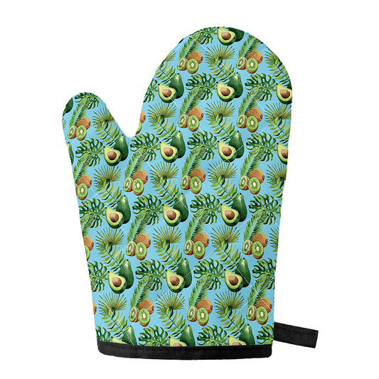 Watercolor Kiwi And Avocado Print Single Oven Mitt