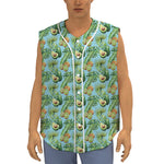 Watercolor Kiwi And Avocado Print Sleeveless Baseball Jersey