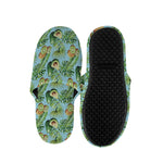 Watercolor Kiwi And Avocado Print Slippers