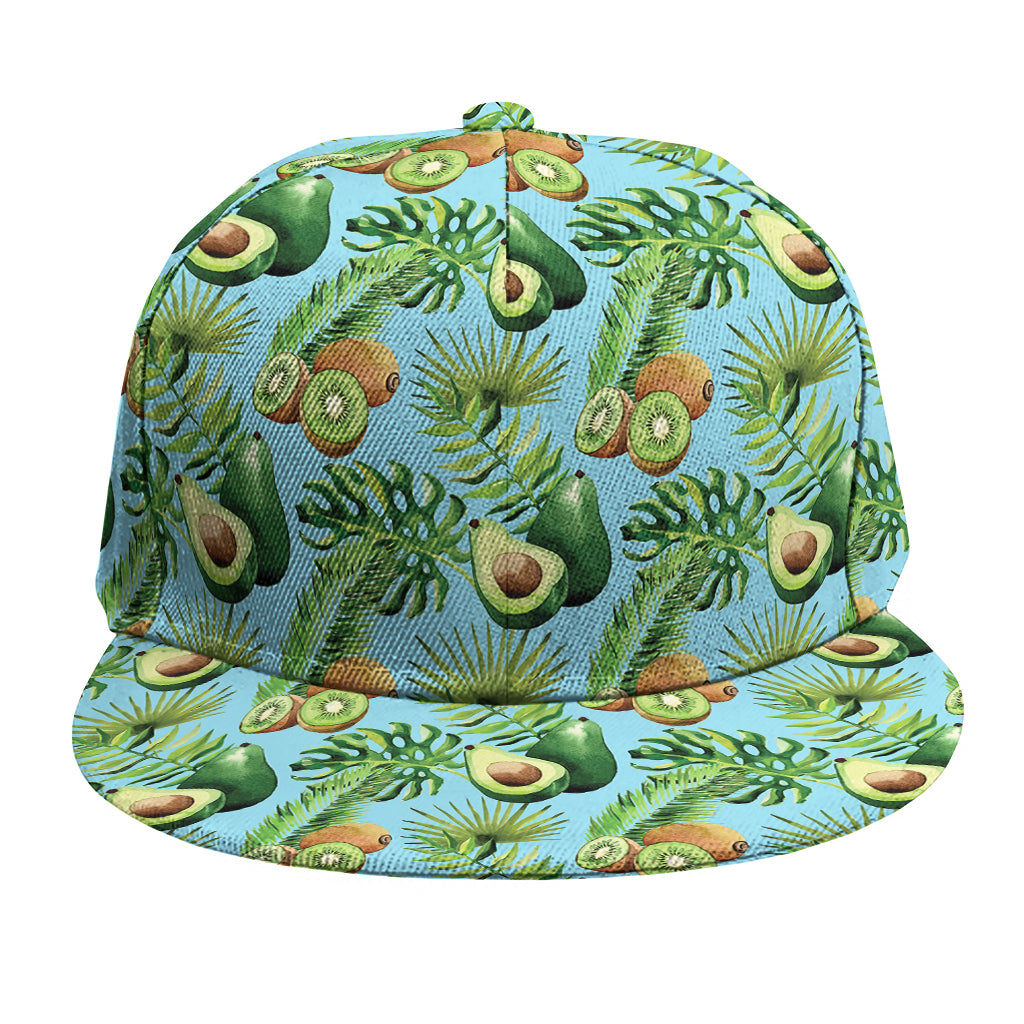 Watercolor Kiwi And Avocado Print Snapback Cap