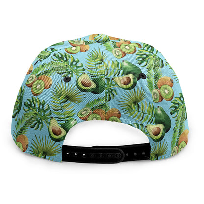 Watercolor Kiwi And Avocado Print Snapback Cap