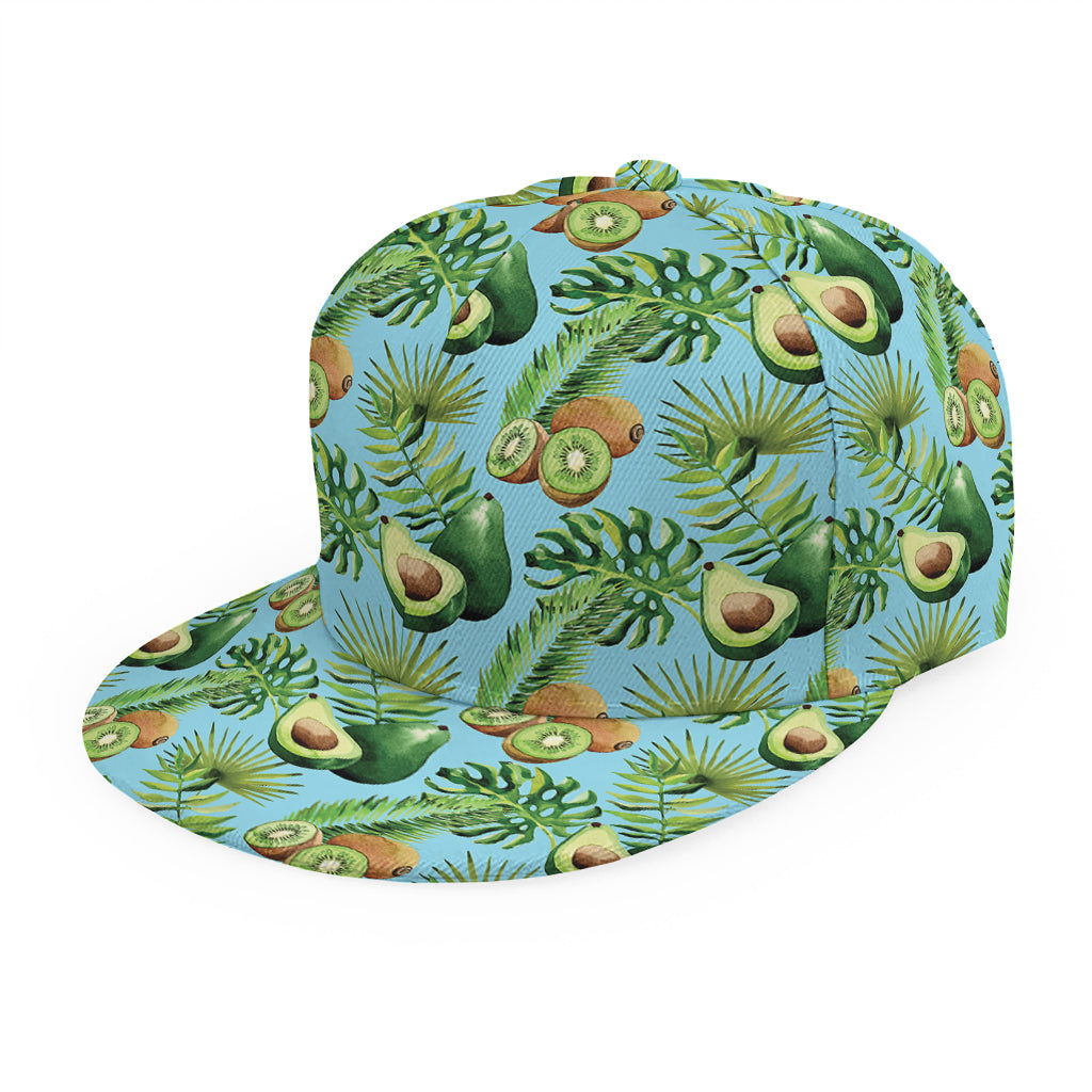 Watercolor Kiwi And Avocado Print Snapback Cap
