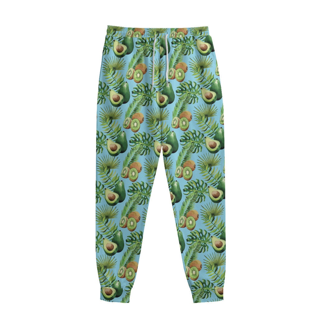 Watercolor Kiwi And Avocado Print Sweatpants