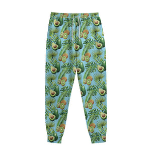 Watercolor Kiwi And Avocado Print Sweatpants