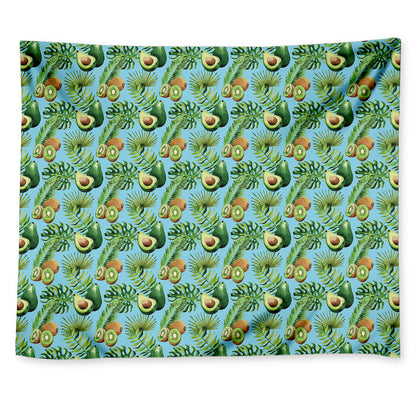 Watercolor Kiwi And Avocado Print Tapestry