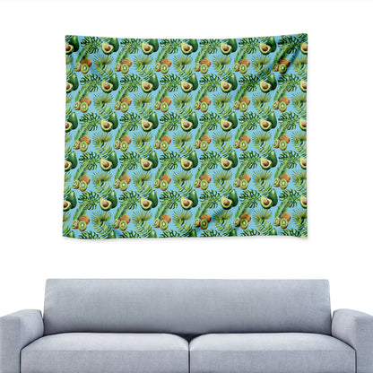 Watercolor Kiwi And Avocado Print Tapestry