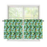 Watercolor Kiwi And Avocado Print Tier Curtains