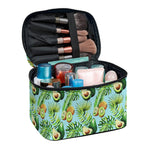 Watercolor Kiwi And Avocado Print Travel Makeup Bag