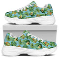Watercolor Kiwi And Avocado Print White Chunky Shoes