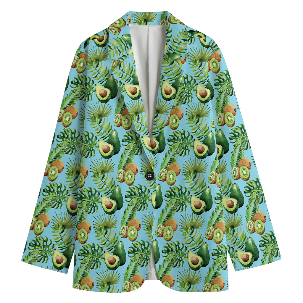 Watercolor Kiwi And Avocado Print Women's Blazer