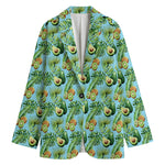 Watercolor Kiwi And Avocado Print Women's Blazer