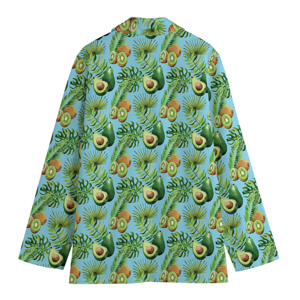 Watercolor Kiwi And Avocado Print Women's Blazer