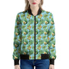 Watercolor Kiwi And Avocado Print Women's Bomber Jacket