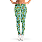 Watercolor Kiwi And Avocado Print Women's Leggings