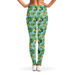 Watercolor Kiwi And Avocado Print Women's Leggings