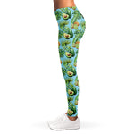 Watercolor Kiwi And Avocado Print Women's Leggings