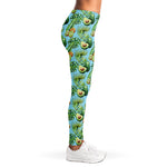 Watercolor Kiwi And Avocado Print Women's Leggings