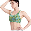 Watercolor Kiwi And Avocado Print Women's Sports Bra