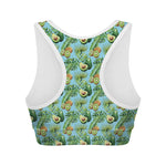 Watercolor Kiwi And Avocado Print Women's Sports Bra