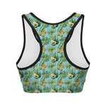 Watercolor Kiwi And Avocado Print Women's Sports Bra