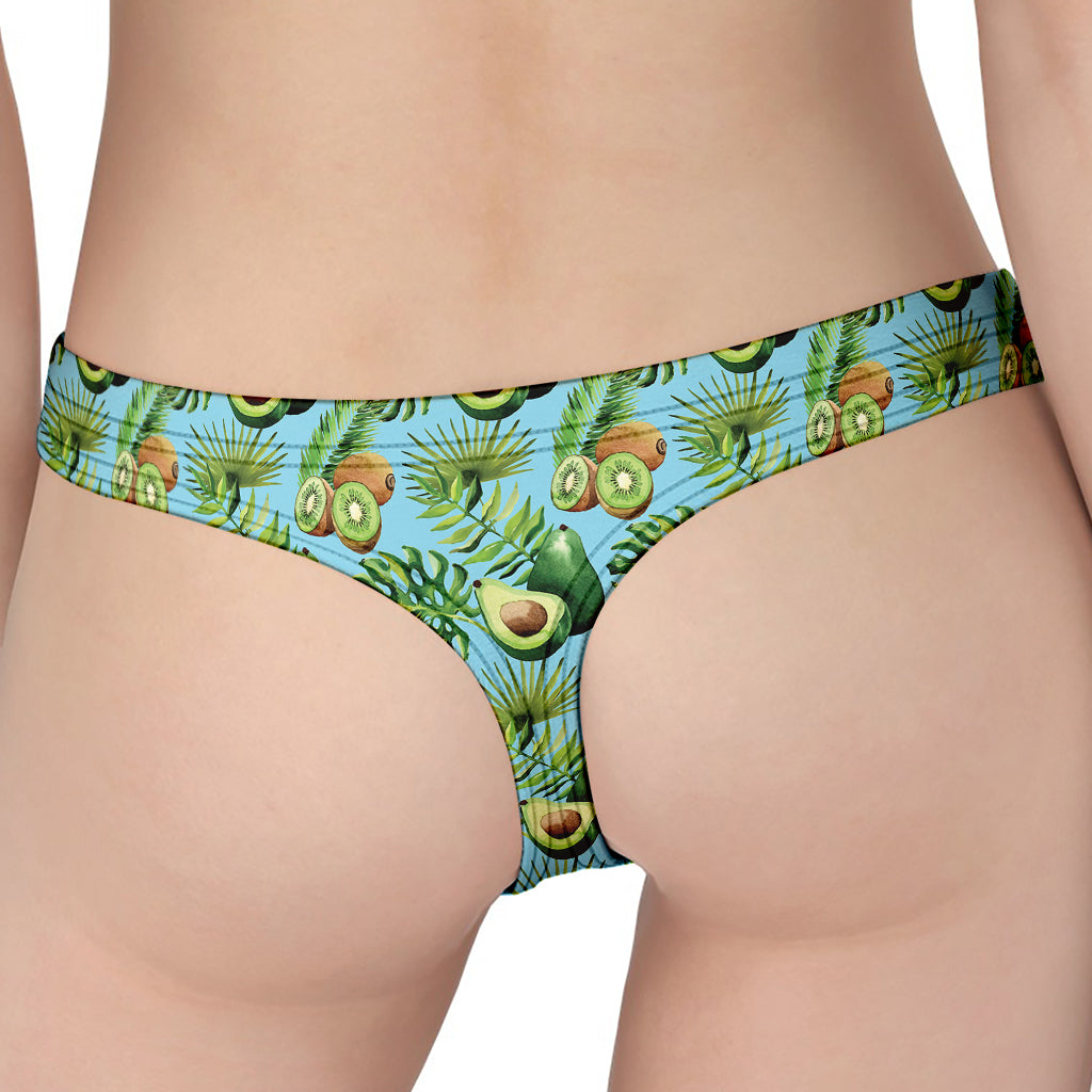 Watercolor Kiwi And Avocado Print Women's Thong