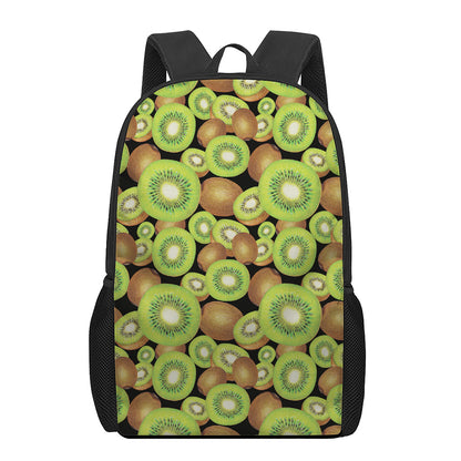 Watercolor Kiwi Pattern Print 17 Inch Backpack