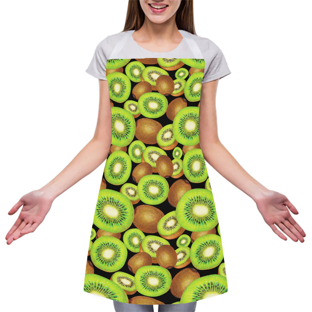 Watercolor Kiwi Pattern Print Adjustable Apron