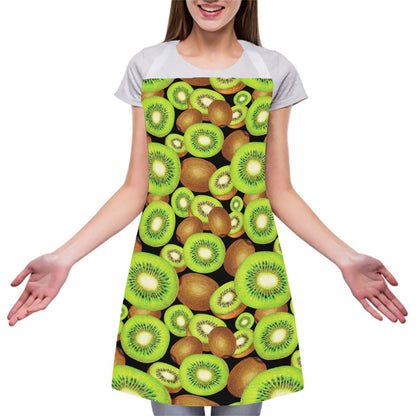 Watercolor Kiwi Pattern Print Adjustable Apron