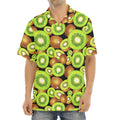 Watercolor Kiwi Pattern Print Aloha Shirt