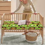 Watercolor Kiwi Pattern Print Baby Crib Sheet