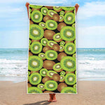 Watercolor Kiwi Pattern Print Beach Towel