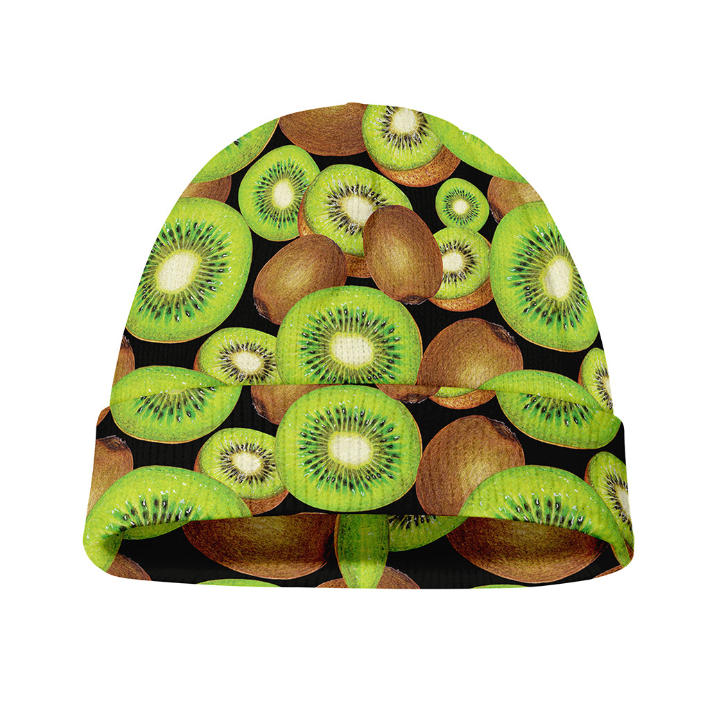 Watercolor Kiwi Pattern Print Beanie