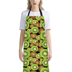 Watercolor Kiwi Pattern Print Bib Apron With Pocket