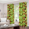 Watercolor Kiwi Pattern Print Dimout Grommet Curtains