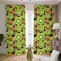 Watercolor Kiwi Pattern Print Dimout Pencil Pleat Curtains
