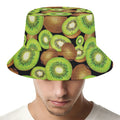 Watercolor Kiwi Pattern Print Bucket Hat