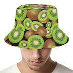 Watercolor Kiwi Pattern Print Bucket Hat