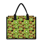 Watercolor Kiwi Pattern Print Canvas Tote Bag