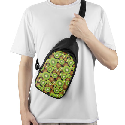 Watercolor Kiwi Pattern Print Chest Bag