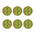 Watercolor Kiwi Pattern Print Coaster Set