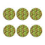 Watercolor Kiwi Pattern Print Coaster Set
