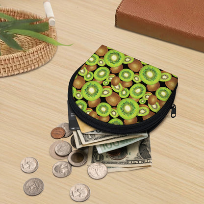 Watercolor Kiwi Pattern Print Coin Purse