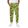 Watercolor Kiwi Pattern Print Cotton Sweatpants